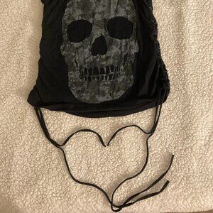 Black Matter skull lace-up tank size M
